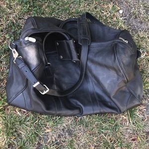 Roots leather duffel